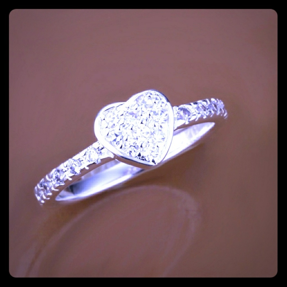 Silver CZ Heart